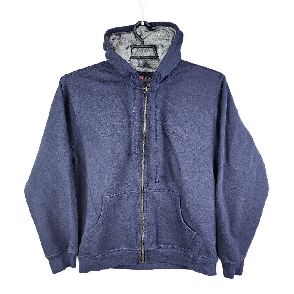 Mens Chaps Navy Blue Hoodie Jacket Full Zip Long Sleeve Size L